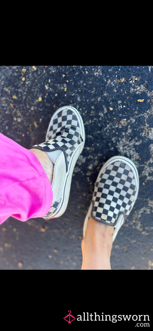 Filthy Dirty Old Checkerboard Vans With HOLES