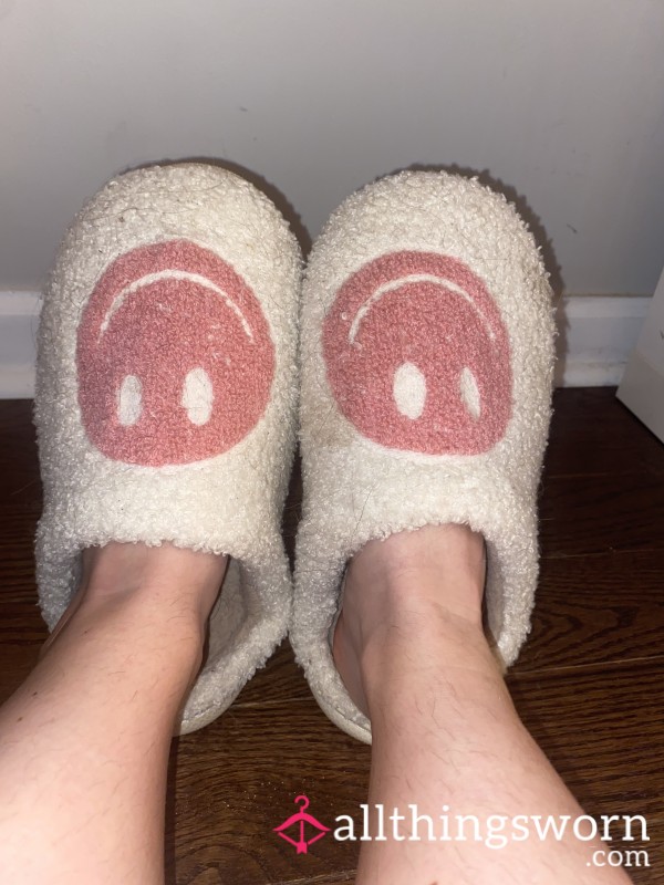 🌸 Filthy Pink Smiley Face Slippers 😊💖