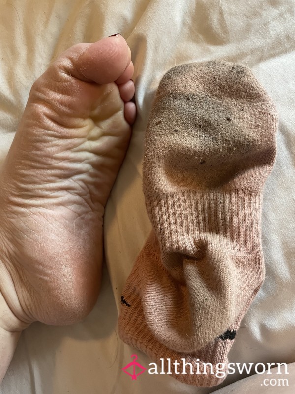 Filthy Well-Worn Nike Socks - 5 Days Worn