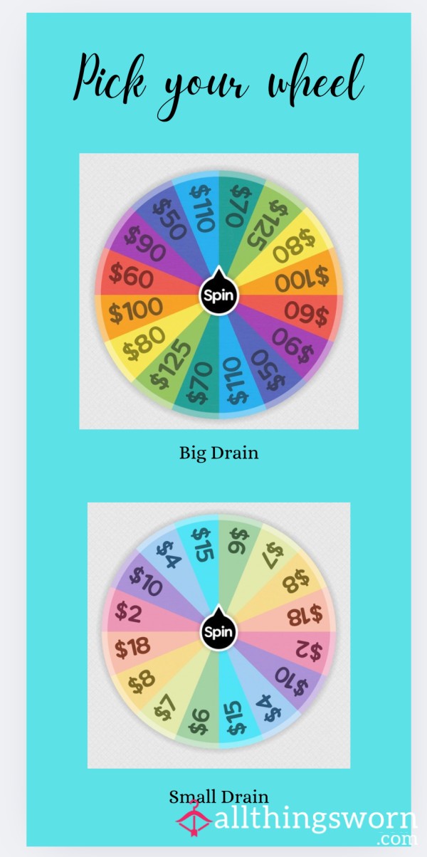 Findom Drain Wheel - Spin The Wheel