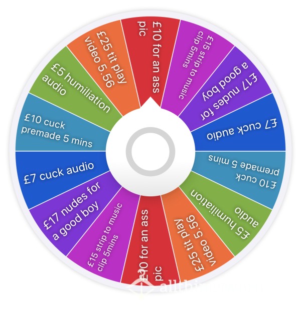 Findom Content Reward Wheel .. Take A Spin