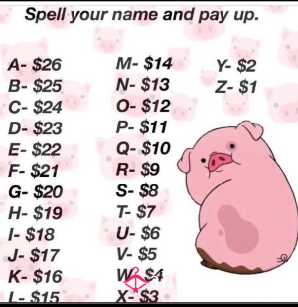 Findom Game-Spell Your Name PIGGY 🐷