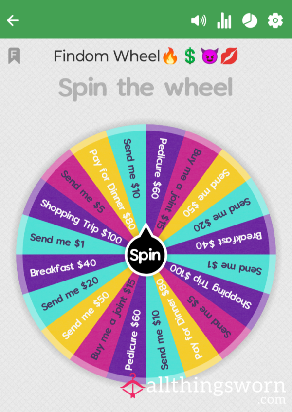 Findom Wheel Spin 🫰😏