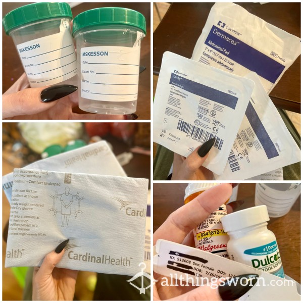 🚑💊 Fix Me Up Post Op Items, Single Or Bundle | Hosp*tal Bracelet, Med Bottles, Drain Containers, Gauze Sponges, Abdominal Pads, Bed Pads 💊🚑