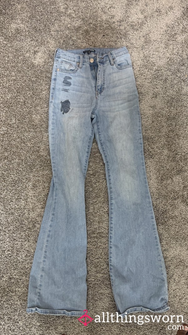 Flare Stained Jeans