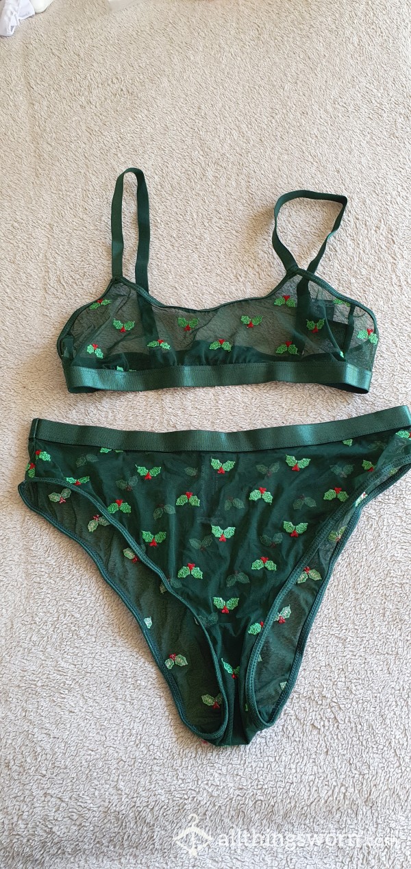 Green Sheer Lingrie Set 💚