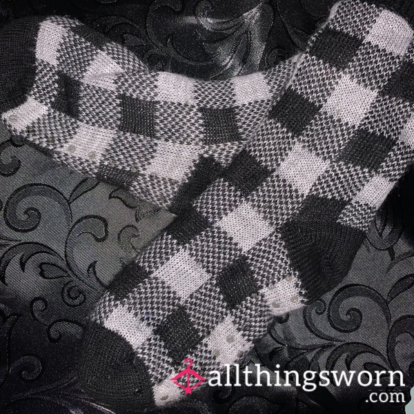 Fleece Lined Gingham Socks