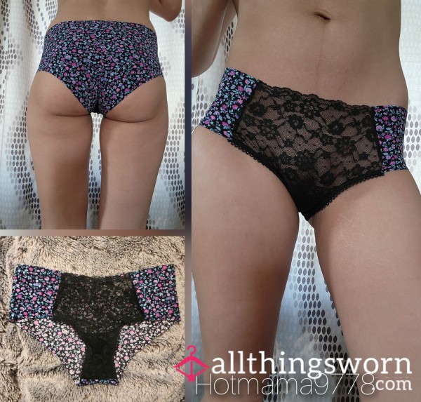 Flor*l Black Lace Front Vs Cheeky