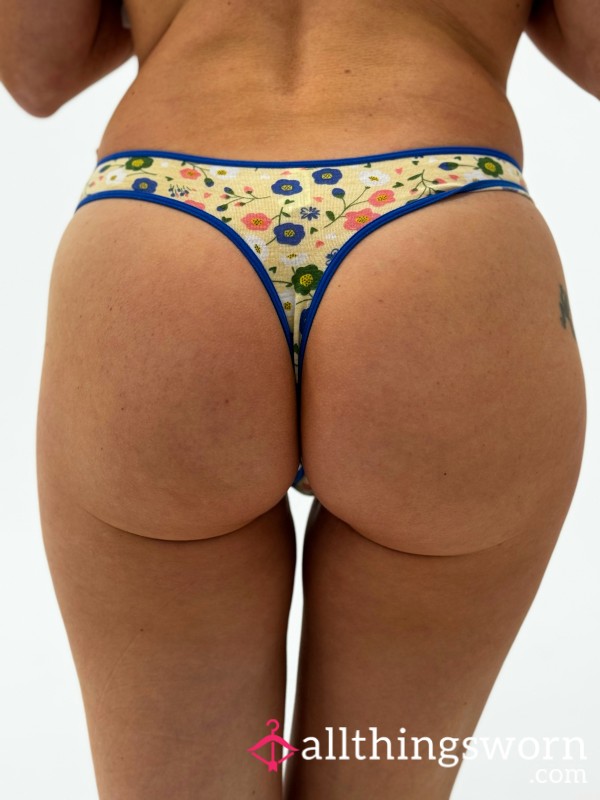 Flor*l Cotton Thong