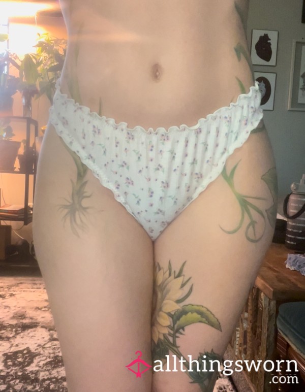 Flor*l Frilly Thong