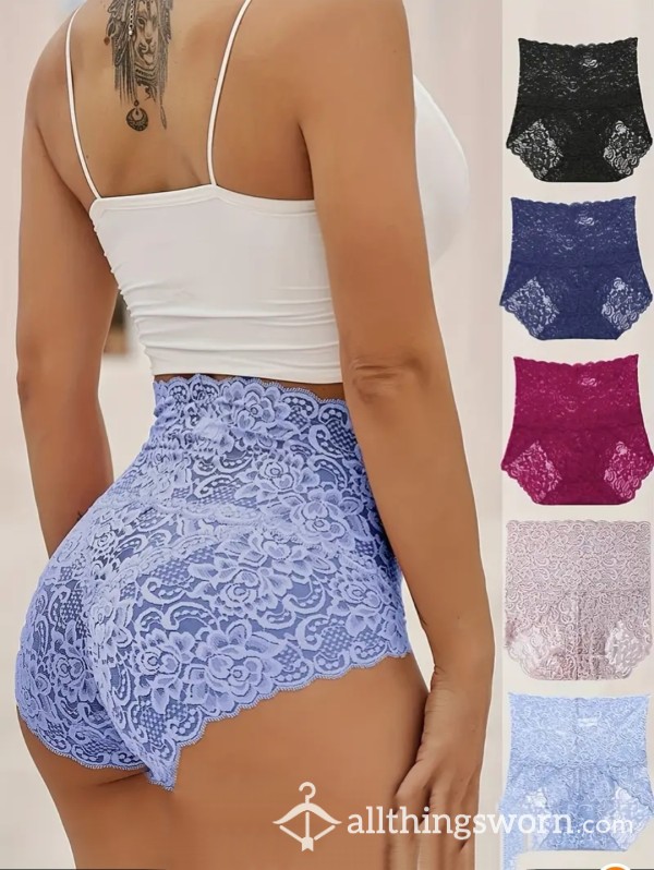 Flor*l Lace High Waist Briefs XL 16