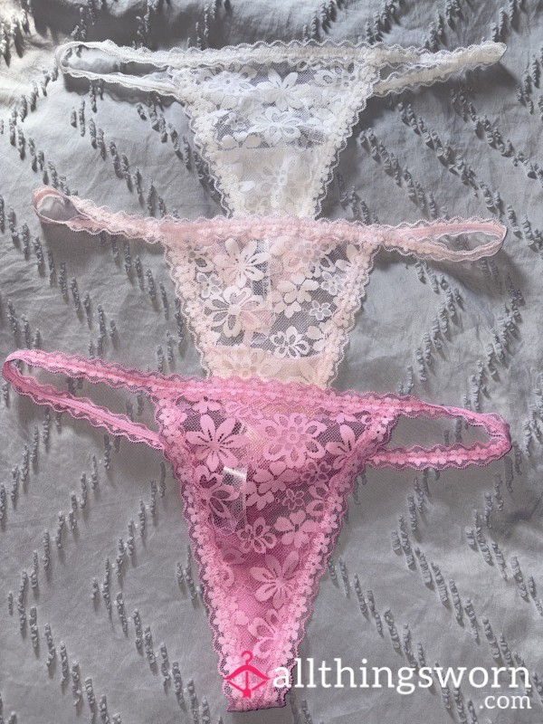 Flor*l Lace Thongs