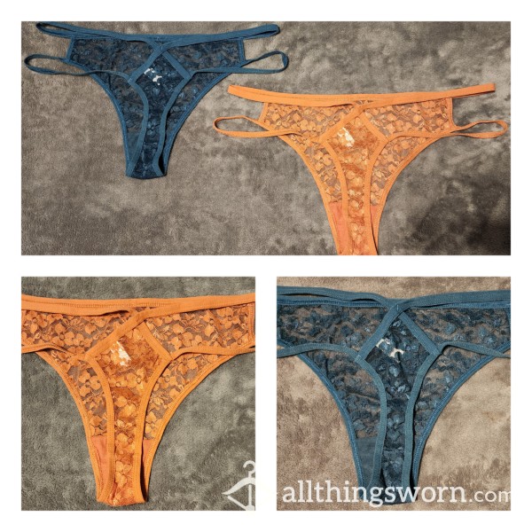 Flor*l Lace Thongs Available In 2 Colors