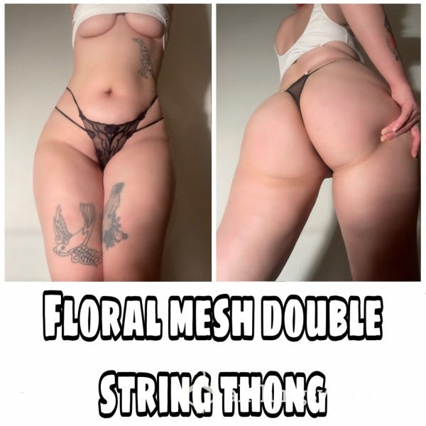 Flor*l Mesh Double String Thong