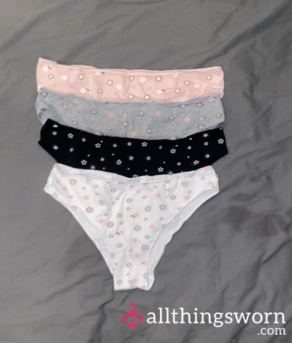 Flor*l Patterned Cotton Brief Panties