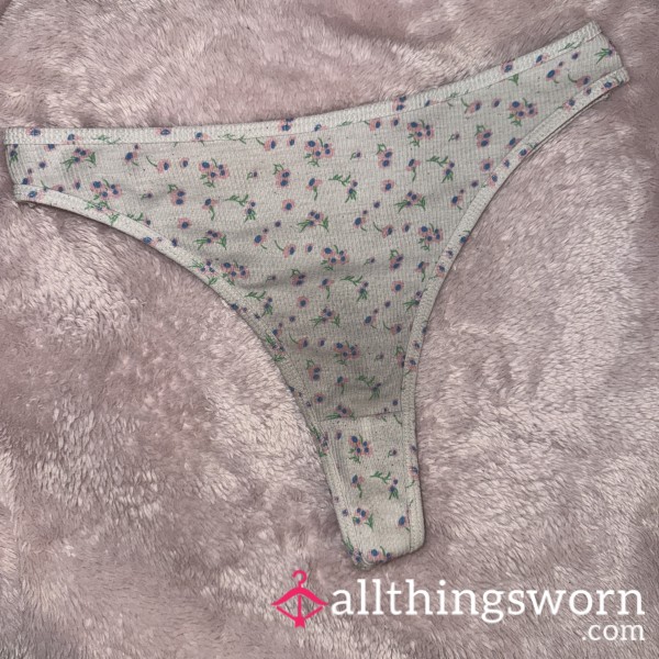 Flor*l Pink Worn Thong