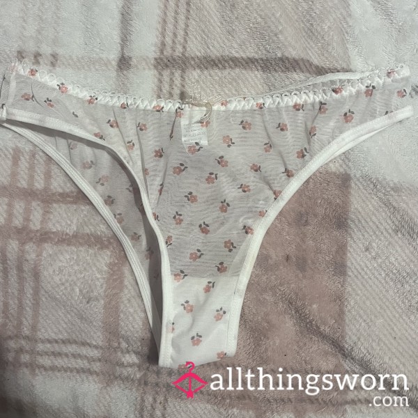 🤍🌷 Flor*l Sheer Panties + 2 Min Play Video Included ♡ £5 UK P&P 💌 Worldwide Shipping Available ⚓️