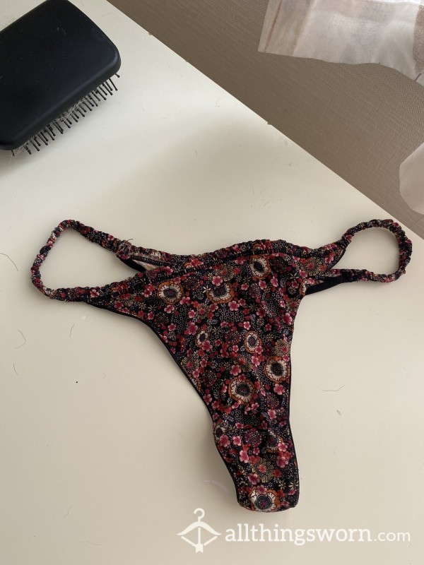 Flor*l Silky Thongs