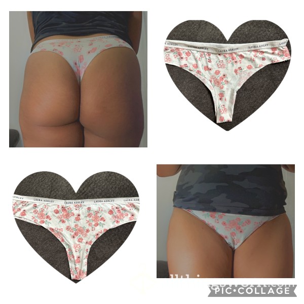 Flor*l White Thongs