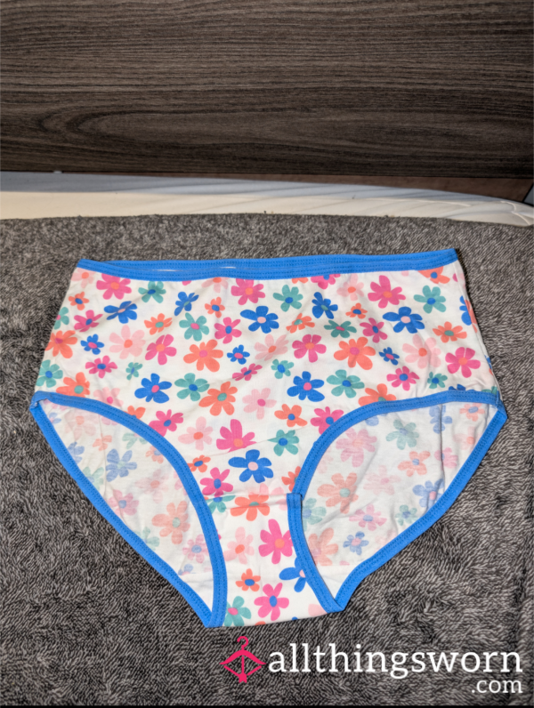 Flower Patterned Brief Panties