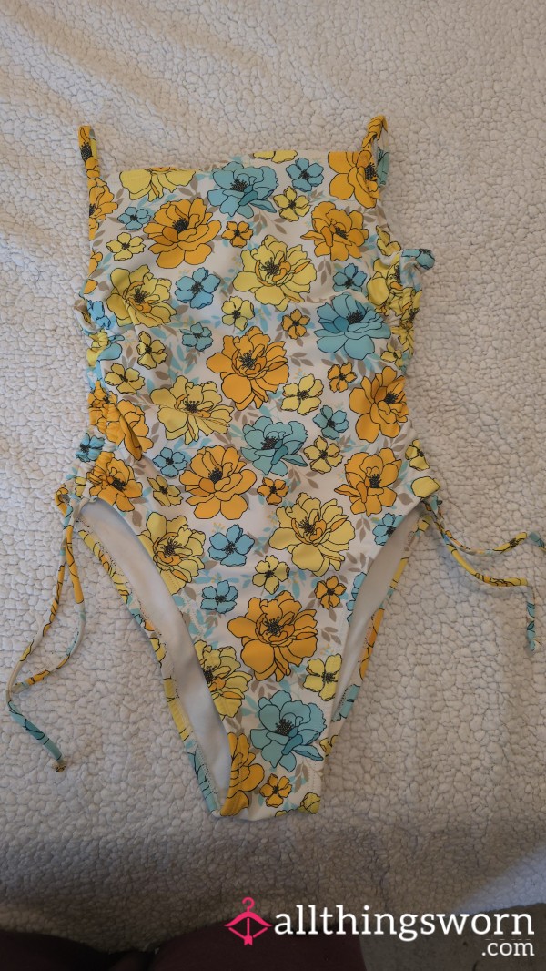 Flower Print One Piece Bathing Suit