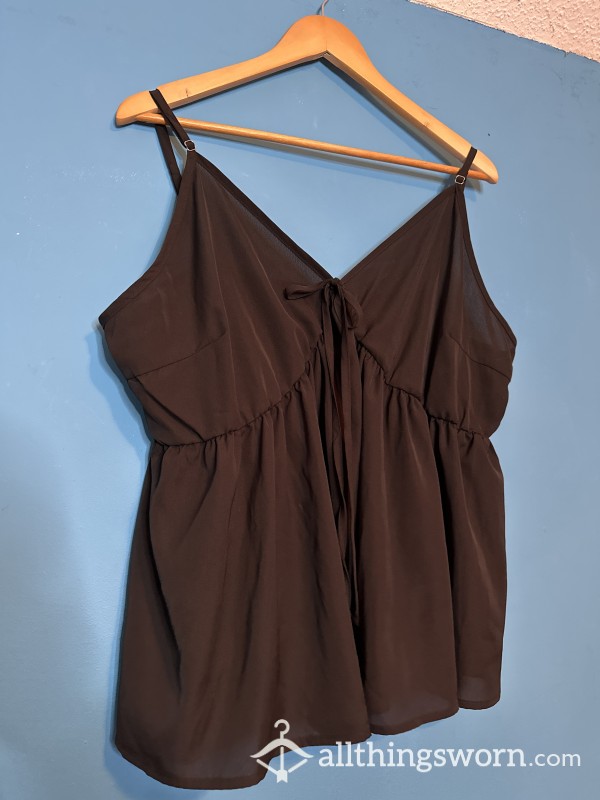 Flowy Black Lingerie Top 3XL