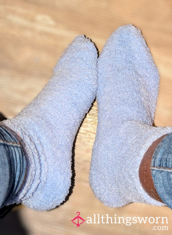 Fluffy Blue Socks