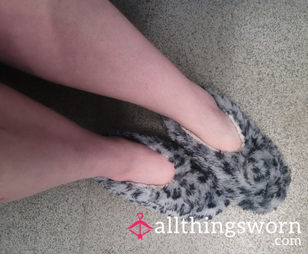 Fluffy Grey Slipper Socks