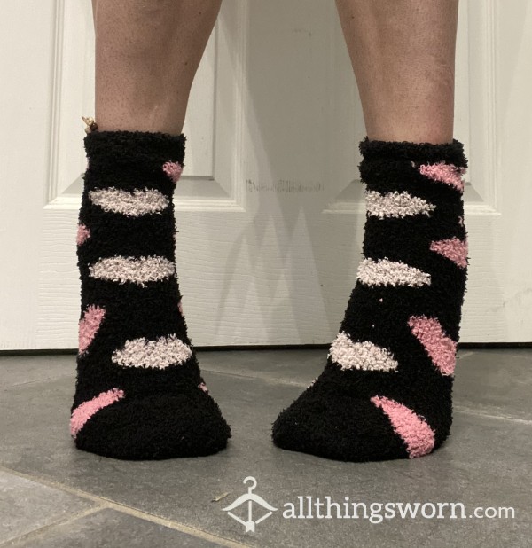 🖤💓 Fluffy Super Soft Heart Fuzzy Socks 💓🖤