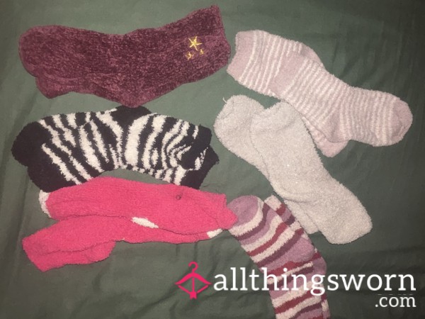 Fluffy Worn Bed Socks-