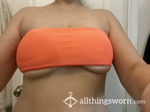 Fluorescent Orange Bikini Tube Top