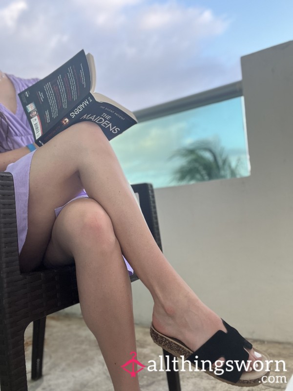 Foot Ignore Video • Sundress, Sandals, And Reading A Book On Balcony | 7:14 Minutes