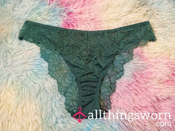 Forest Green Brief With Lace Backside