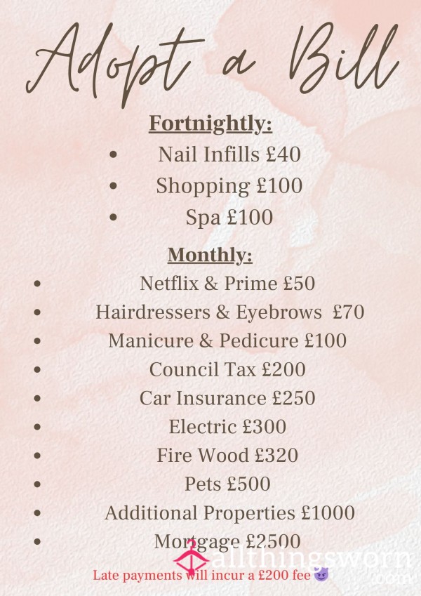 Fortnightly & Monthly Bills