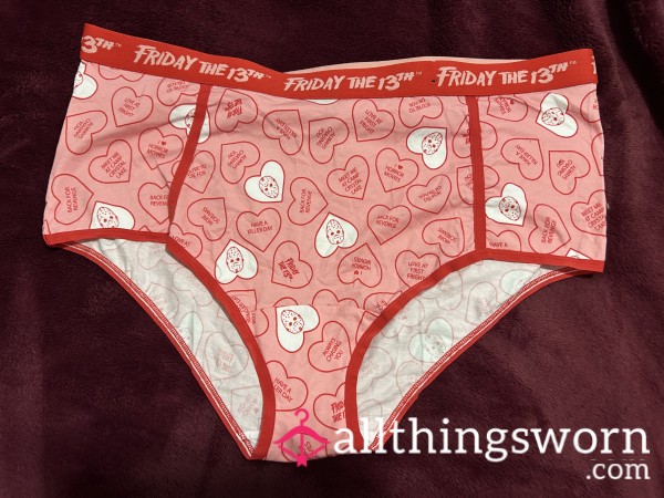 ~FRIDAY THE 13TH VALENTINES PRINT COTTON CHEEKY PANTY~