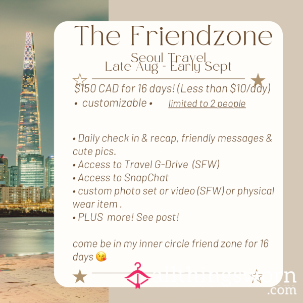 Friend Zone Experience | Seoul Vacation | <$10cad /day