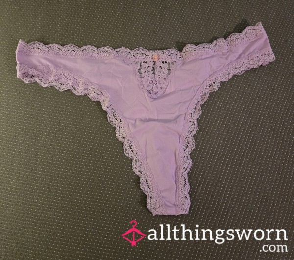 Frozen Plum Thong Lace Panty