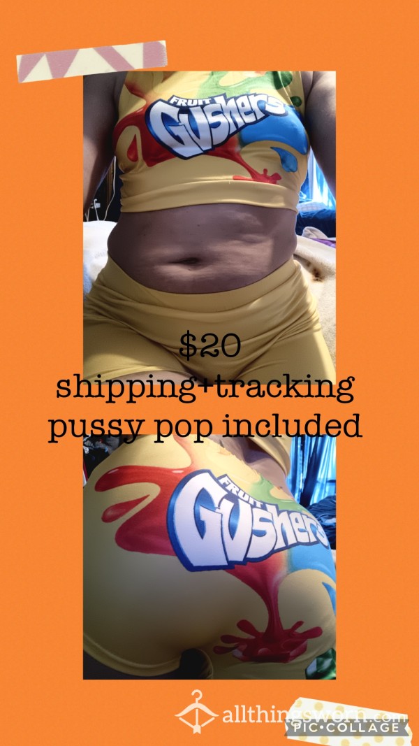 Fruit Gushers Sports Bra And Boyshorts Set!! Free Shipping+tracking Number*pu**y Pop*