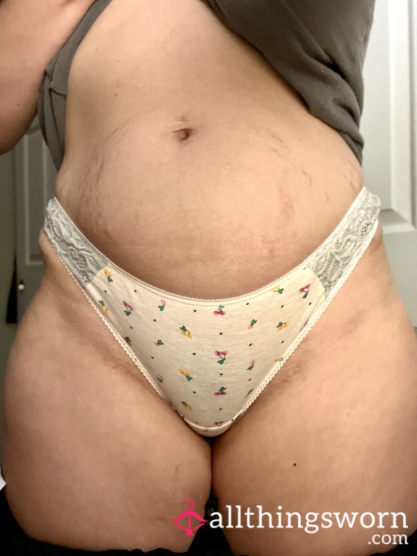 Fruity Cotton Thong 💕🍒 2 DAY WEAR - FREE SHIPPING - DAILY WEAR PICS