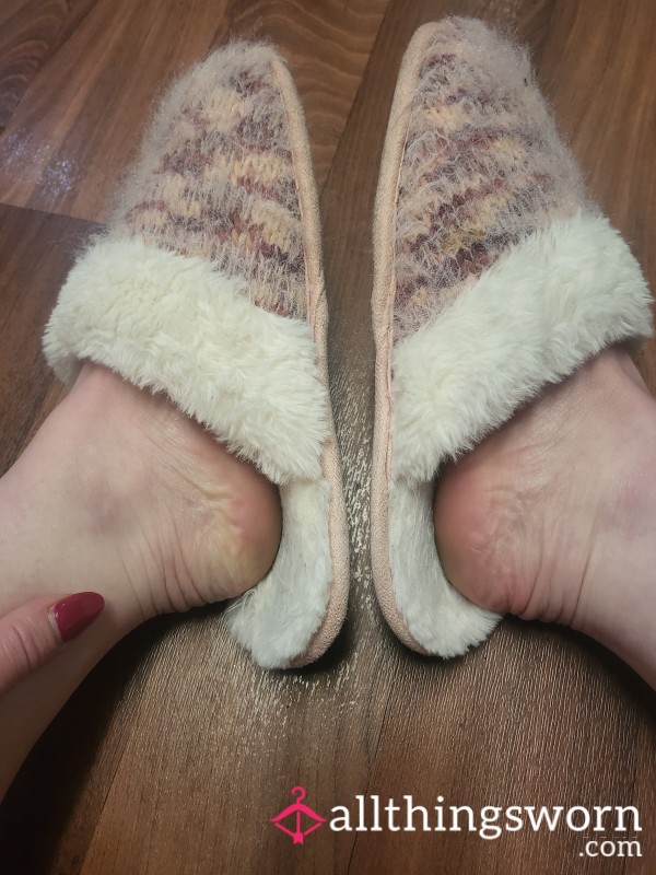 Fluffy Slippers Definitley Well Worn