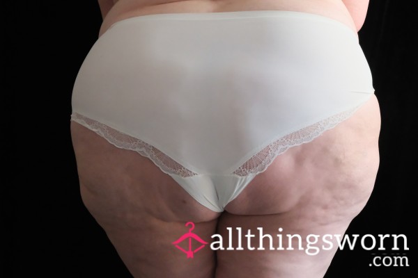 Full Briefs, Cream Colour, Size XL, Worn By A BBW