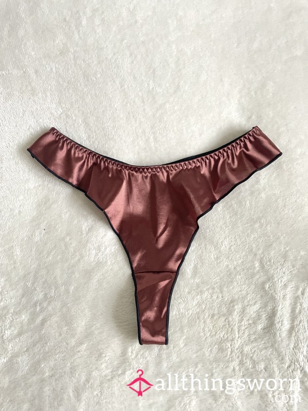 Cheeky Satin Frill Thong