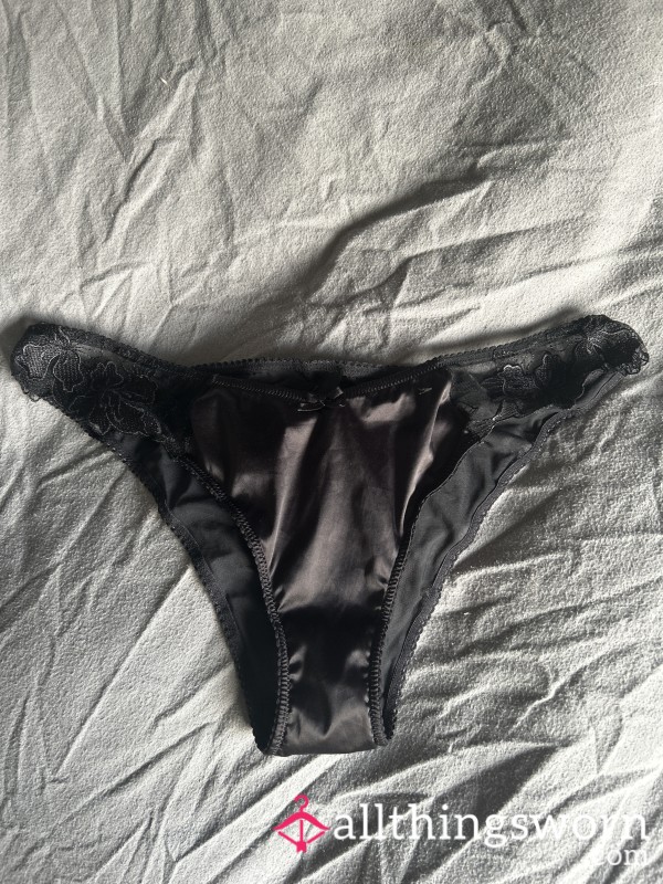 Full Satin & Lace Black Panties