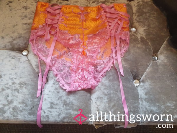 Fun Pink/Orange Savage Fenty Panties Size M