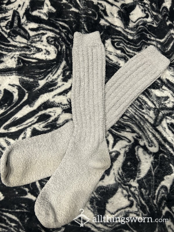 Fuzzy Grey Socks