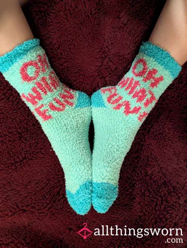 💚♥️ "Oh What Fun!" Fuzzy Socks ♥️💚