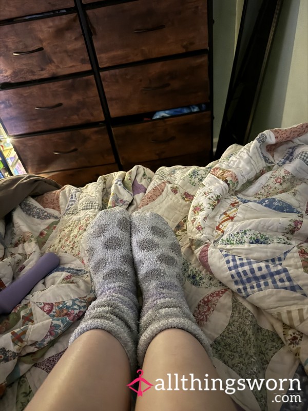 Fuzzy Polka Dot Socks