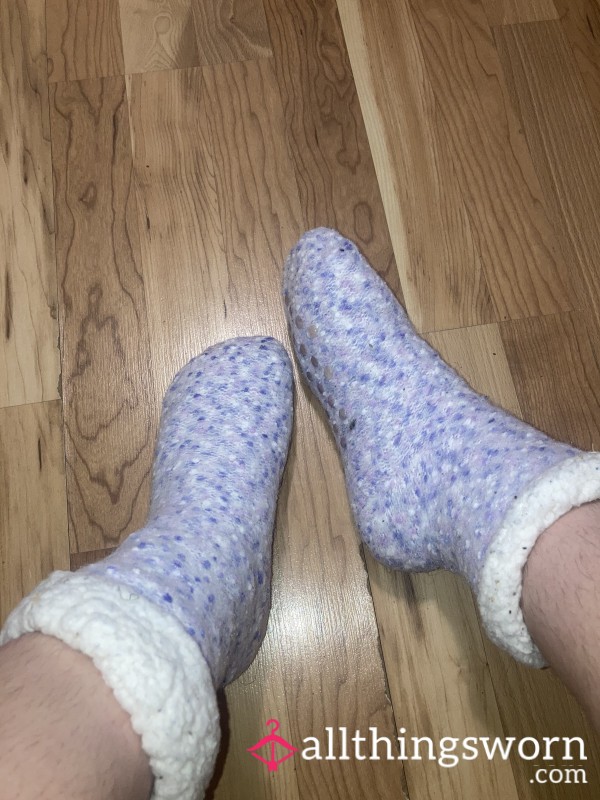 Fuzzy Slippery Socks With Grippies