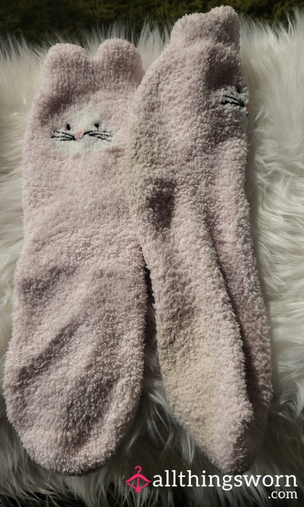 *FUZZY SOCKS* Pink Bunny Socks