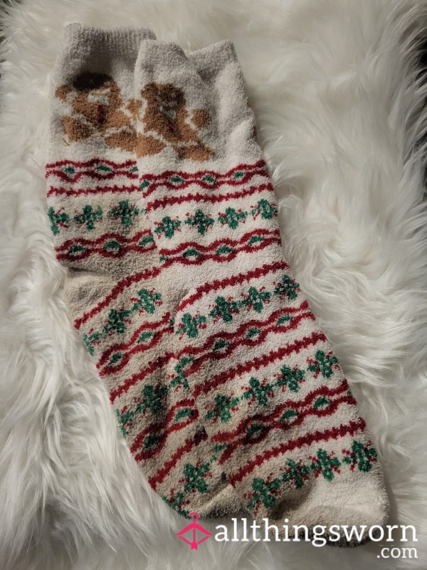 *FUZZY SOCKS* Warm Gingerbread Socks